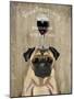 Dog Au Vin, Pug-Fab Funky-Mounted Art Print