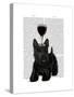 Dog Au Vin Scottish Terrier-Fab Funky-Stretched Canvas
