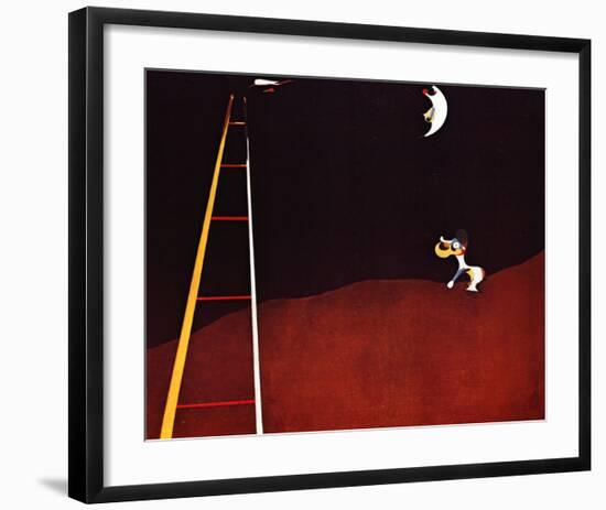 Dog Barking at the Moon-Joan Miro-Framed Art Print