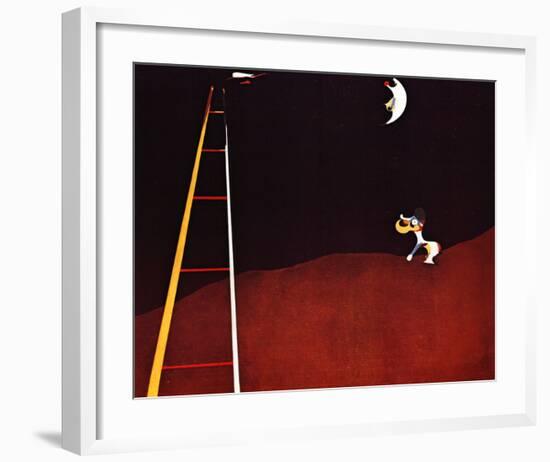 Dog Barking at the Moon-Joan Miro-Framed Art Print