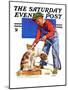 "Dog Bath," Saturday Evening Post Cover, January 13, 1934-J^F^ Kernan-Mounted Giclee Print