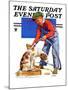 "Dog Bath," Saturday Evening Post Cover, January 13, 1934-J^F^ Kernan-Mounted Giclee Print