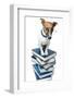 Dog Book Stack-Javier Brosch-Framed Photographic Print