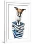 Dog Book Stack-Javier Brosch-Framed Photographic Print