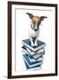 Dog Book Stack-Javier Brosch-Framed Photographic Print