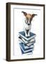 Dog Book Stack-Javier Brosch-Framed Photographic Print