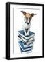 Dog Book Stack-Javier Brosch-Framed Photographic Print