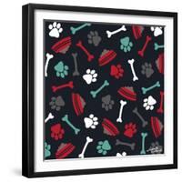Dog Bowls and Bones-Elizabeth Caldwell-Framed Giclee Print