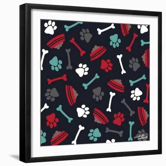 Dog Bowls and Bones-Elizabeth Caldwell-Framed Giclee Print