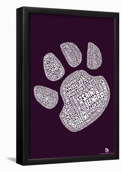 Dog Breeds Paw Text Poster-null-Framed Poster