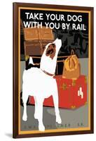 Dog by Rail-null-Framed Giclee Print