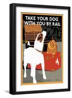 Dog by Rail-null-Framed Giclee Print