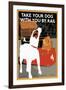 Dog by Rail-null-Framed Giclee Print