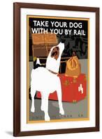 Dog by Rail-null-Framed Giclee Print