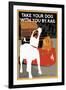 Dog by Rail-null-Framed Giclee Print