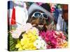 Dog Carrying Flowers at the Carnival in Funchal, Madeira, Portugal, Europe-Michael Runkel-Stretched Canvas