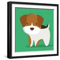 Dog Cartoon Pet Design-Diana Johanna Velasquez-Framed Art Print