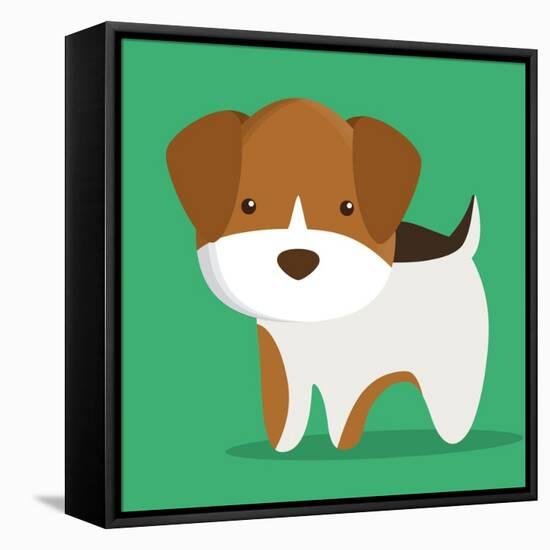 Dog Cartoon Pet Design-Diana Johanna Velasquez-Framed Stretched Canvas