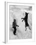 Dog Catching a Snowball-Karl Weatherly-Framed Photographic Print