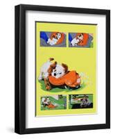 Dog Chewing Pillow-null-Framed Premium Giclee Print