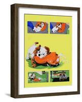 Dog Chewing Pillow-null-Framed Giclee Print