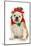 Dog Christmas Elf - English Bulldog Dressed in Elf Costume Sitting on White Background-Willee Cole-Mounted Photographic Print