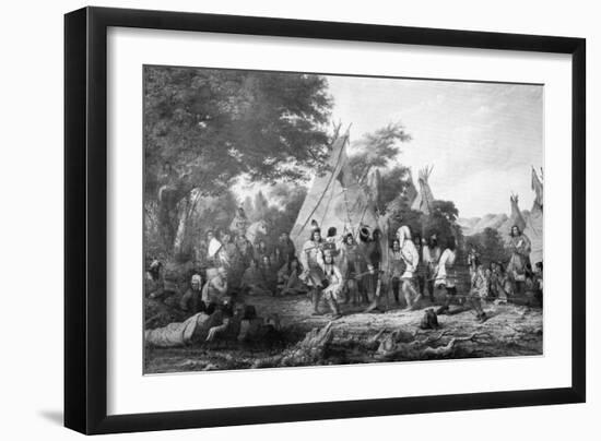 Dog Dance of the Dakotas, C1847-Seth Eastman-Framed Premium Giclee Print