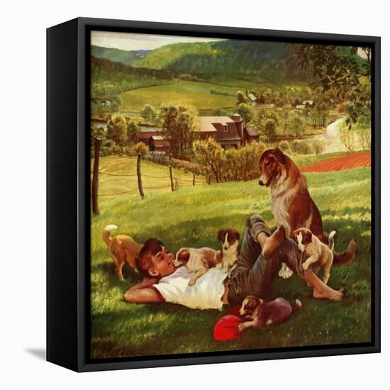 "Dog Days of Summer", June 25, 1955-John Clymer-Framed Stretched Canvas