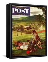 "Dog Days of Summer" Saturday Evening Post Cover, June 25, 1955-John Clymer-Framed Stretched Canvas