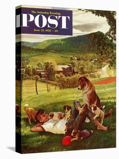 "Dog Days of Summer" Saturday Evening Post Cover, June 25, 1955-John Clymer-Stretched Canvas