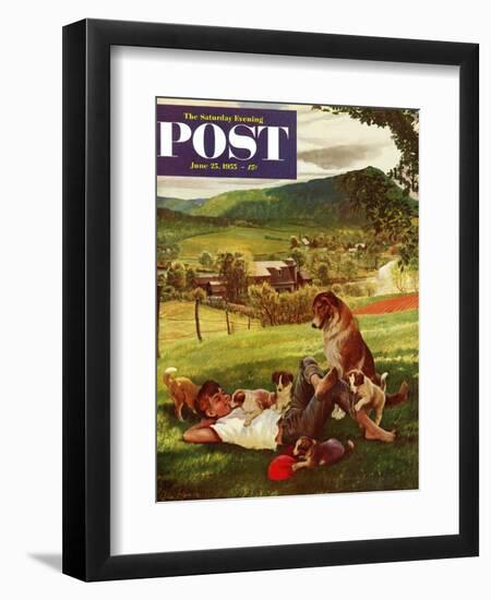 "Dog Days of Summer" Saturday Evening Post Cover, June 25, 1955-John Clymer-Framed Giclee Print