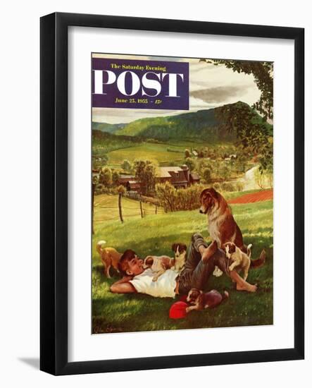 "Dog Days of Summer" Saturday Evening Post Cover, June 25, 1955-John Clymer-Framed Giclee Print