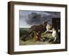 Dog Defending the Game, 1658 (Oil on Canvas)-Melchior de Hondecoeter-Framed Giclee Print