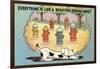 Dog Dreaming of Hydrants-null-Framed Art Print