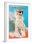 Dog Dressed in Beach Wear-null-Framed Art Print