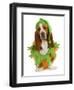 Dog Dressed Up for Halloween - Basset Hound Wearing Pumpkin Costume Sitting-Willee Cole-Framed Photographic Print