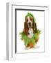 Dog Dressed Up for Halloween - Basset Hound Wearing Pumpkin Costume Sitting-Willee Cole-Framed Photographic Print