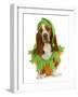 Dog Dressed Up for Halloween - Basset Hound Wearing Pumpkin Costume Sitting-Willee Cole-Framed Photographic Print