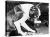 Dog Drinking Beer from Glass in Bar-null-Stretched Canvas