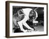 Dog Drinking Beer from Glass in Bar-null-Framed Photographic Print