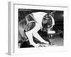 Dog Drinking Beer from Glass in Bar-null-Framed Photographic Print