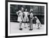 Dog Eating Ice Cream Cone Hidden behind Boy's Back-William Milnarik-Framed Photographic Print