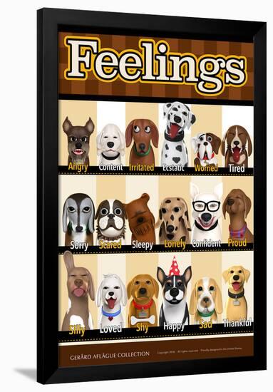 Dog Feelings or Emotions-Gerard Aflague Collection-Framed Poster