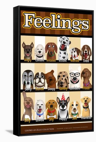 Dog Feelings or Emotions-Gerard Aflague Collection-Framed Stretched Canvas