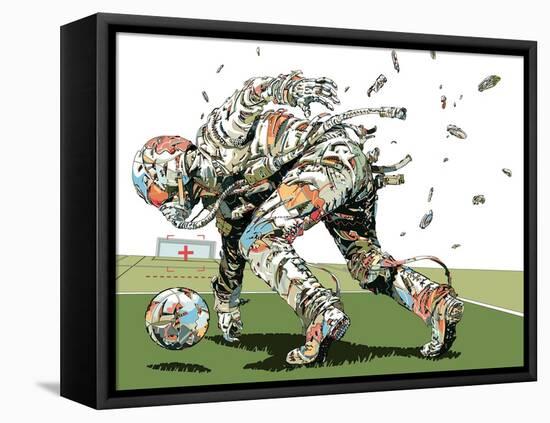 Dog Fights OCC-HR-FM-Framed Stretched Canvas