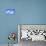 Dog Flying - English Bulldog Flying In The Cloudy Blue Sky-Willee Cole-Photographic Print displayed on a wall