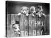 Dog Football Fans-null-Stretched Canvas