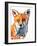 Dog fox, 2021, (mixed media on paper)-Mark Adlington-Framed Giclee Print