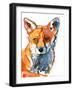 Dog fox, 2021, (mixed media on paper)-Mark Adlington-Framed Giclee Print