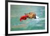 Dog Frisbee-Javier Brosch-Framed Photographic Print